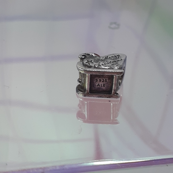 Pandora Sterling Silver And Red Enamel Santa Sleigh Merry Christmas Charm - Picture 5 of 6